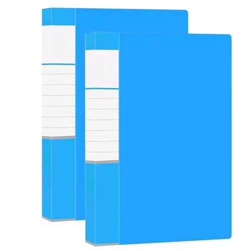 kunststoffhüllen-mappe,a4-mappe, 2er-Pack Präsentationsmappen, 60 Hüllen, A4-Anzeigebuchdokumente, transparente Ordner mit transparenten Taschen, Präsentationsmappe(Blue) von WWBPOIUY