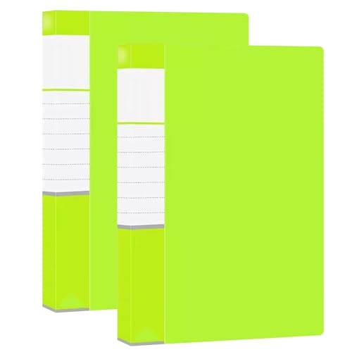 kunststoffhüllen-mappe,a4-mappe, 2er-Pack Präsentationsmappen, 60 Hüllen, A4-Anzeigebuchdokumente, transparente Ordner mit transparenten Taschen, Präsentationsmappe(Green) von WWBPOIUY