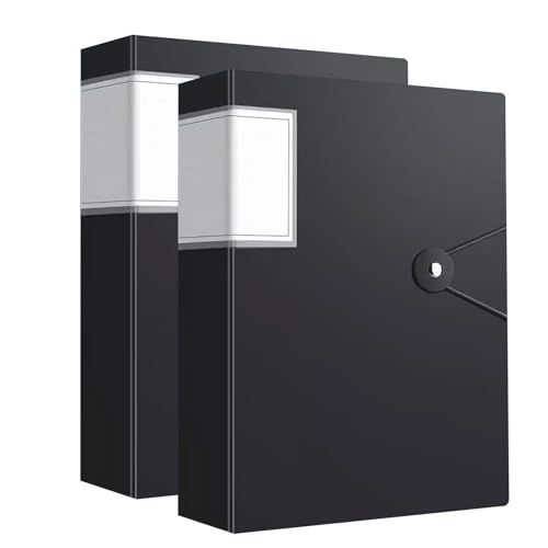 kunststoffhüllen-mappe,a4-mappe, A4 2 Stück Präsentationsbuch mit transparenten Hüllen, Präsentationsmappe mit transparenten Hüllen, Portfolio-Aktenordner(Black,100 pages) von WWBPOIUY