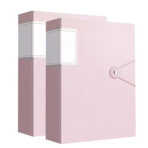 kunststoffhüllen-mappe,a4-mappe, A4 2 Stück Präsentationsbuch mit transparenten Hüllen, Präsentationsmappe mit transparenten Hüllen, Portfolio-Aktenordner(Pink,100 pages) von WWBPOIUY