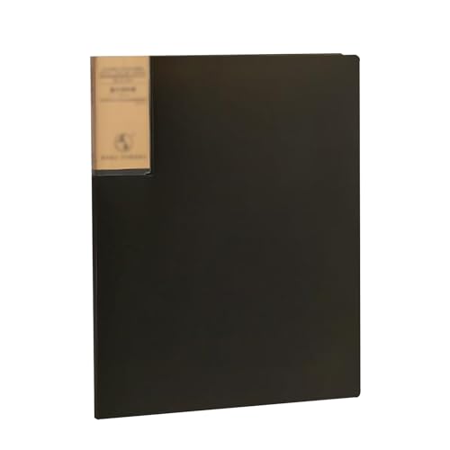 kunststoffhüllen-mappe,a4-mappe, A4-Präsentationsordner – Dokumenten-Organizer-Ordner for Schule und Büro(Black,100 pages) von WWBPOIUY