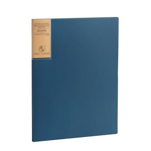 kunststoffhüllen-mappe,a4-mappe, A4-Präsentationsordner – Dokumenten-Organizer-Ordner for Schule und Büro(Blue,80 pages) von WWBPOIUY