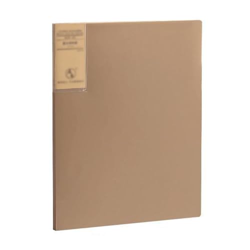 kunststoffhüllen-mappe,a4-mappe, A4-Präsentationsordner – Dokumenten-Organizer-Ordner for Schule und Büro(Brown,80 pages) von WWBPOIUY