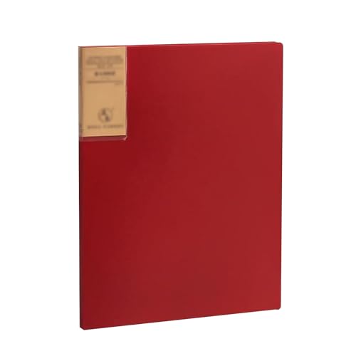 kunststoffhüllen-mappe,a4-mappe, A4-Präsentationsordner – Dokumenten-Organizer-Ordner for Schule und Büro(Red,60 pages) von WWBPOIUY