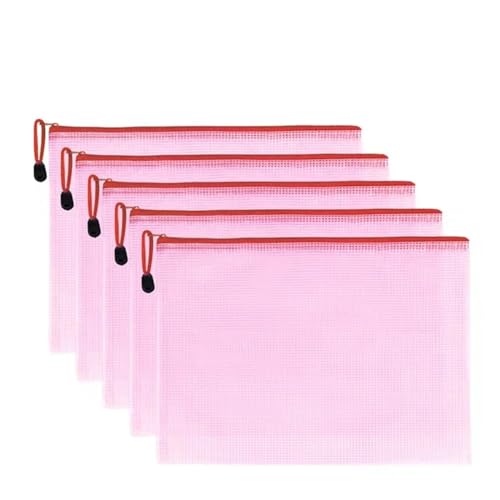 ordner,ordner,kunststoffhüllen,a4 ordner, 10 Stücke Mesh Mäppchen A4 A5 B5 Wasserdichte Langlebige Federmäppchen Aufbewahrungsbeutel Schule Bürobedarf Datei Reißverschluss Aufbewahrungsbeutel(Red,29X2 von WWBPOIUY