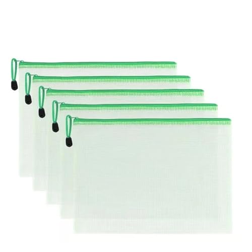 ordner,ordner,kunststoffhüllen,a4 ordner, 10 Stücke Mesh Mäppchen A4 A5 B5 Wasserdichte Langlebige Federmäppchen Aufbewahrungsbeutel Schule Bürobedarf Datei Reißverschluss Aufbewahrungsbeutel(Green,29 von WWBPOIUY