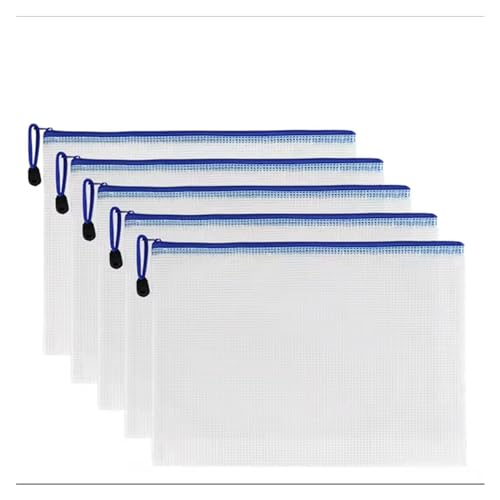 ordner,ordner,kunststoffhüllen,a4 ordner, 10 Stücke Mesh Mäppchen A4 A5 B5 Wasserdichte Langlebige Federmäppchen Aufbewahrungsbeutel Schule Bürobedarf Datei Reißverschluss Aufbewahrungsbeutel(White,34 von WWBPOIUY
