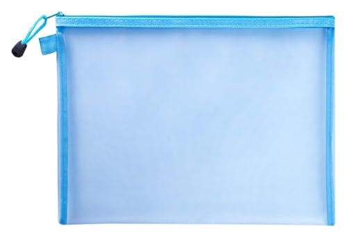 ordner,ordner,kunststoffhüllen,a4 ordner, 5 stücke A4/A5/A6 Mesh Mäppchen Dokument Tasche Wasserdichte Zip Datei Ordner Schule Büro Liefert Kosmetik make-up Taschen(Blue,A6(19X11cm)) von WWBPOIUY