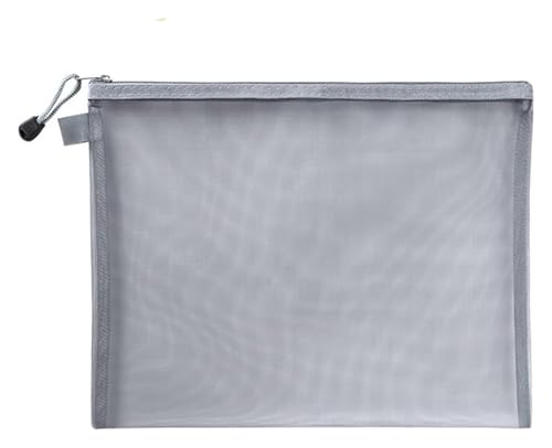 ordner,ordner,kunststoffhüllen,a4 ordner, 5 stücke A4/A5/A6 Mesh Mäppchen Dokument Tasche Wasserdichte Zip Datei Ordner Schule Büro Liefert Kosmetik make-up Taschen(Grey,A4(33.5X24cm)) von WWBPOIUY