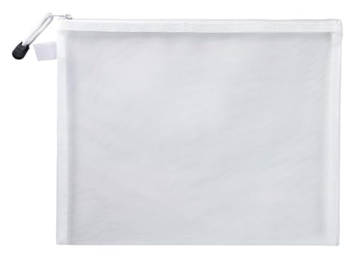 ordner,ordner,kunststoffhüllen,a4 ordner, 5 stücke A4/A5/A6 Mesh Mäppchen Dokument Tasche Wasserdichte Zip Datei Ordner Schule Büro Liefert Kosmetik make-up Taschen(White,A6(19X11cm)) von WWBPOIUY