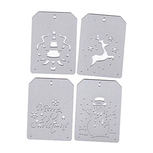Metall-Stanzschablone "Happy Christmas" für Scrapbooking, Album, Stempel, Papier, Karten, Prägung, Dekoration, Kuchenform, Kuchenformen zum Backen, Kuchendekoration, Metall-Stanzformen, Schablone von WWHJR