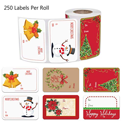 Rechteckige Aufkleber, Weihnachtsfeier, ästhetische Dekoration, Zubehör, Karten, Geschenke, Umschläge, Versiegelungszubehör, Paketsiegel-Etikett, 250 Stück Rechteckige Aufkleber, Weihnachtsfeier, ästhetische Dekoration, Zubehör, Karten, Geschenke, Umschläge, Versiegelungszubehör, Paketsiegel-Etikett, 250 Stück von WWHJR