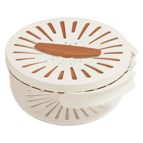 WWHJR Abflusskorb mit Abdeckung, Kunststoff, Gemüse, Obst, Wäschekorb für Haushalt, Kühlschrank, Crisper, Aufbewahrungsbehälter, Abflusskorb mit Deckel, Ablaufkorb mit Deckel von WWHJR
