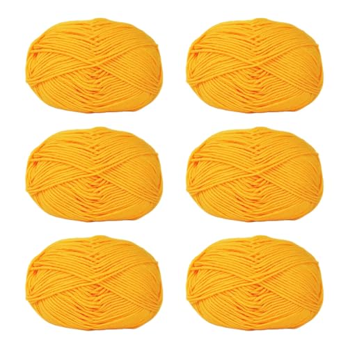 WWHJR Häkelgarn, weiches Acrylgarn, 50 g/Rolle, Strickgarn für Handstricken, Weben, Taschen, Hüte, Kleidung, Handwerk, Milch, Baumwolle, mittelfeines Garn, Milch-Baumwolle, mittelfeines Garn, 6 Stück WWHJR Häkelgarn, weiches Acrylgarn, 50 g/Rolle, Strickgarn für Handstricken, Weben, Taschen, Hüte, Kleidung, Handwerk, Milch, Baumwolle, mittelfeines Garn, Milch-Baumwolle, mittelfeines Garn, 6 Stück von WWHJR