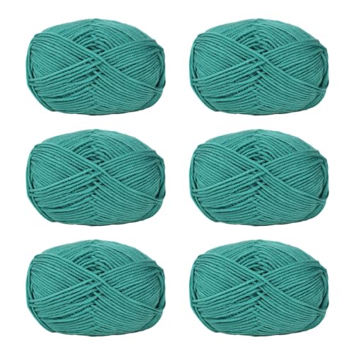 WWHJR Häkelgarn, weiches Acrylgarn, 50 g/Rolle, Strickgarn für Handstricken, Weben, Taschen, Hüte, Kleidung, Handwerk, Milch, Baumwolle, mittelfeines Garn, Milch-Baumwolle, mittelfeines Garn, 6 Stück WWHJR Häkelgarn, weiches Acrylgarn, 50 g/Rolle, Strickgarn für Handstricken, Weben, Taschen, Hüte, Kleidung, Handwerk, Milch, Baumwolle, mittelfeines Garn, Milch-Baumwolle, mittelfeines Garn, 6 Stück von WWHJR