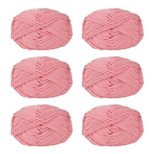 WWHJR Häkelgarn, weiches Acrylgarn, 50 g/Rolle, Strickgarn für Handstricken, Weben, Taschen, Hüte, Kleidung, Handwerk, Milch, Baumwolle, mittelfeines Garn, Milch-Baumwolle, mittelfeines Garn, 6 Stück WWHJR Häkelgarn, weiches Acrylgarn, 50 g/Rolle, Strickgarn für Handstricken, Weben, Taschen, Hüte, Kleidung, Handwerk, Milch, Baumwolle, mittelfeines Garn, Milch-Baumwolle, mittelfeines Garn, 6 Stück von WWHJR