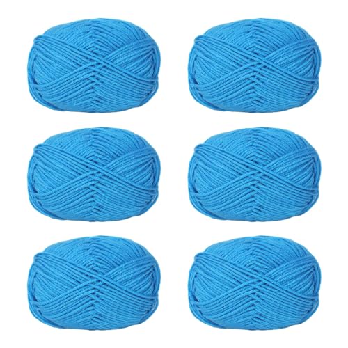 WWHJR Häkelgarn, weiches Acrylgarn, 50 g/Rolle, Strickgarn für Handstricken, Weben, Taschen, Hüte, Kleidung, Handwerk, Milch, Baumwolle, mittelfeines Garn, Milch-Baumwolle, mittelfeines Garn, 6 Stück WWHJR Häkelgarn, weiches Acrylgarn, 50 g/Rolle, Strickgarn für Handstricken, Weben, Taschen, Hüte, Kleidung, Handwerk, Milch, Baumwolle, mittelfeines Garn, Milch-Baumwolle, mittelfeines Garn, 6 Stück von WWHJR