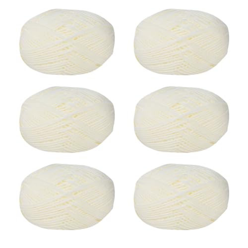 WWHJR Häkelgarn, weiches Acrylgarn, 50 g/Rolle, Strickgarn für Handstricken, Weben, Taschen, Mützen, Kleidung, Handwerk, Milch, Baumwolle, mittelfeines Garn, Milch-Baumwolle, mittelfeines Garn, 6 WWHJR Häkelgarn, weiches Acrylgarn, 50 g/Rolle, Strickgarn für Handstricken, Weben, Taschen, Mützen, Kleidung, Handwerk, Milch, Baumwolle, mittelfeines Garn, Milch-Baumwolle, mittelfeines Garn, 6 von WWHJR