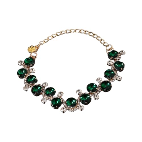 WWHJR Katzen Halsketten Anzug Halsband Kristall Prinzessin Halsband Hochzeit Foto Requisiten Urlaub Halsband Perlen für Prinzessin Katze und Hund Edelstein Perlenkette Katze und Hund Edelstein von WWHJR