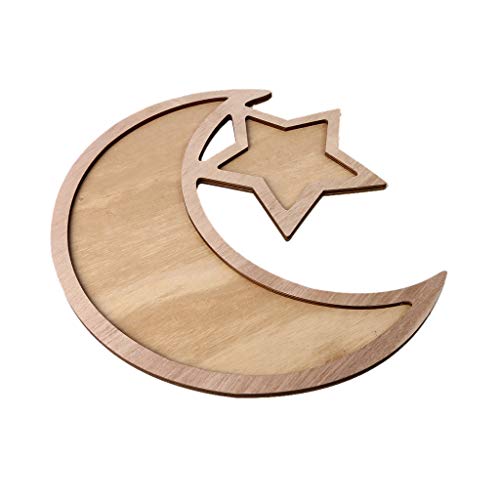 WWHJR Serviertablett aus Holz, Srar Eid, Party, Essen, Serviergeschirr, Desserttablett WWHJR Serviertablett aus Holz, Srar Eid, Party, Essen, Serviergeschirr, Desserttablett von WWHJR