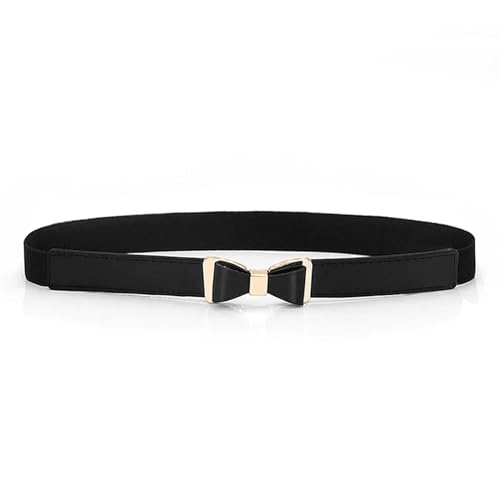 WWPMNQD Korsettgürtel Frauen Gürtel Elastischer Bund Elegante Cummerbunds for Frauen Kleid Gold Schnalle Schwarz Gürtel Lederband Bund(Black) von WWPMNQD