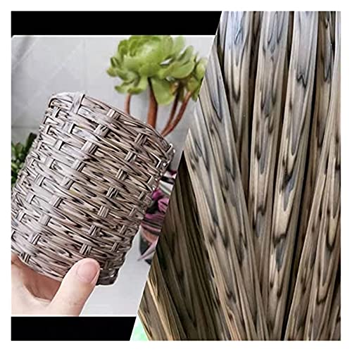 500g(65m) Flaches Pe-Rattan Synthetische Rattan Weben Material Kaffee Farbverlauf Flache Kunststoff Rattan FüR Stricken Reparatur Stuhl Tisch Haushalt Aufbewahrungsbox MöBel DIY Kunst & Handwerk von uyeoco