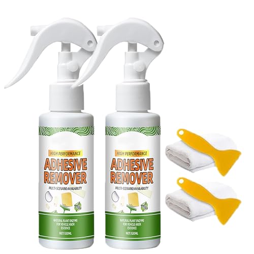 Multi-Purpose Strong Adhesive Remover,Adhesive Remover Spray With Scraper & Towel,Klebstoffentferner Extra Stark,Entfernt Schnell Hartnäckige Klebereste (2set) von WWWSENSEN