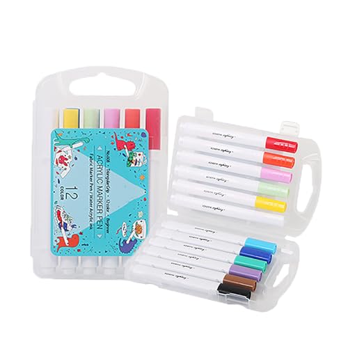 WWWSENSEN Mehrzweck-Acryl-Stifte, Mehrzweck-Acryl-Stifte wasserdicht Farbe Stifte Marker, für Holz, Leinwand, Stein, Rock Malerei, Glas, Keramik-Oberflächen (12 Colors) von WWWSENSEN