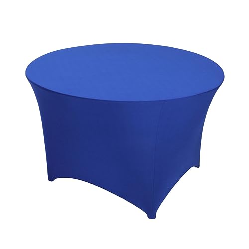 WWYL Runde Stretch-Tischdecke, 1,8 m, Spandex, enge Passform, Spandex, waschbar, knitterfrei, für Hochzeit, Bankett, Party, Event, Dekoration (Dunkelblau, 182,9 cm) von WWYL