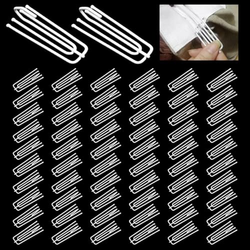 60 Stück Gardinenhaken Metall, Vorhang Haken Edelstahl Faltenhaken für Gardinen, 4 Zinken Pinch Vorhang Falte Haken, Vorhanghaken für Schienen zum Einhängen,Vorhänge,Türvorhänge und Vorhangringe(Weiß) 60 Stück Gardinenhaken Metall, Vorhang Haken Edelstahl Faltenhaken für Gardinen, 4 Zinken Pinch Vorhang Falte Haken, Vorhanghaken für Schienen zum Einhängen,Vorhänge,Türvorhänge und Vorhangringe(Weiß) von WWYSSZ