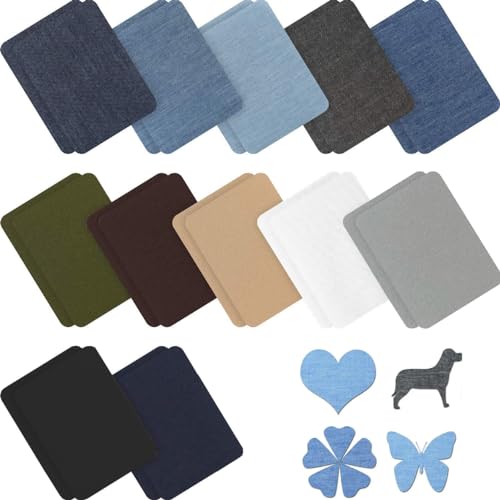 WWYSSZ 24 Blatt Bügelflicken Jeans Flicken zum Aufbügeln Innen Außen Stärkster Kleber 100% Baumwolle, Jeans Aufbügelflicken Patches in 12 Farben, 12.5X9.5cm, für Kleidung Lochreparatur und Dekoration WWYSSZ 24 Blatt Bügelflicken Jeans Flicken zum Aufbügeln Innen Außen Stärkster Kleber 100% Baumwolle, Jeans Aufbügelflicken Patches in 12 Farben, 12.5X9.5cm, für Kleidung Lochreparatur und Dekoration von WWYSSZ
