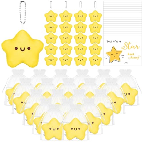 WWmily 40 Stück Stern-Angestellte, Wertschätzungsgeschenke, Großpackung, quietschender gelber Stern, Schlüsselanhänger, Plüsch-Anhänger und niedliche inspirierende Karten, lustiges Dankeschön, WWmily 40 Stück Stern-Angestellte, Wertschätzungsgeschenke, Großpackung, quietschender gelber Stern, Schlüsselanhänger, Plüsch-Anhänger und niedliche inspirierende Karten, lustiges Dankeschön, von WWmily