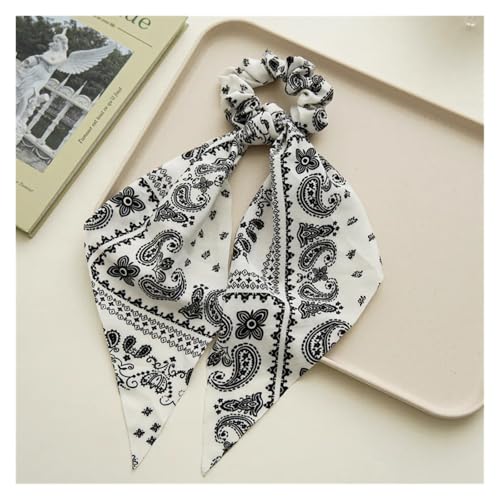WXBCDS Kopftuch Damen Drucken Chiffon Lange Band Haargummis Frauen Mädchen Pferdeschwanz Schal Elastische Haarbänder Krawatten Haarschmuck(38) von WXBCDS