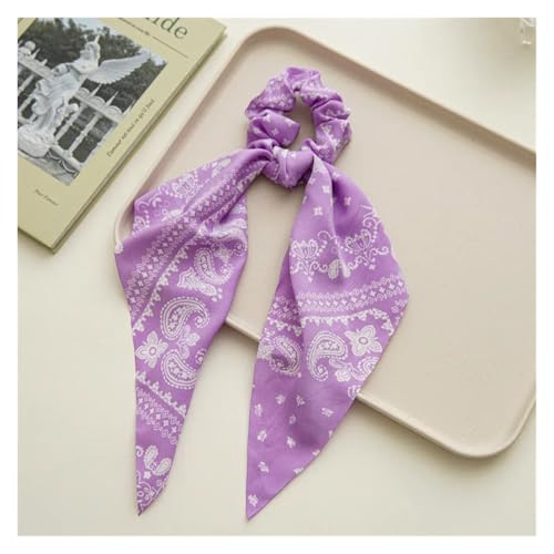 WXBCDS Kopftuch Damen Drucken Chiffon Lange Band Haargummis Frauen Mädchen Pferdeschwanz Schal Elastische Haarbänder Krawatten Haarschmuck(45) von WXBCDS