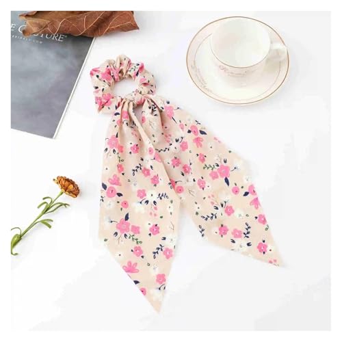 WXBCDS Kopftuch Damen Drucken Chiffon Lange Band Haargummis Frauen Mädchen Pferdeschwanz Schal Elastische Haarbänder Krawatten Haarschmuck(6) von WXBCDS