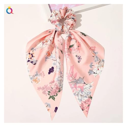 WXBCDS Kopftuch Damen Drucken Chiffon Lange Band Haargummis Frauen Mädchen Pferdeschwanz Schal Elastische Haarbänder Krawatten Haarschmuck(60) von WXBCDS