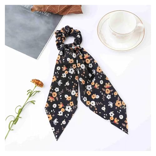WXBCDS Kopftuch Damen Drucken Chiffon Lange Band Haargummis Frauen Mädchen Pferdeschwanz Schal Elastische Haarbänder Krawatten Haarschmuck(Color-09) von WXBCDS