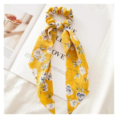 WXBCDS Kopftuch Damen Drucken Chiffon Lange Band Haargummis Frauen Mädchen Pferdeschwanz Schal Elastische Haarbänder Krawatten Haarschmuck(Color-21) von WXBCDS