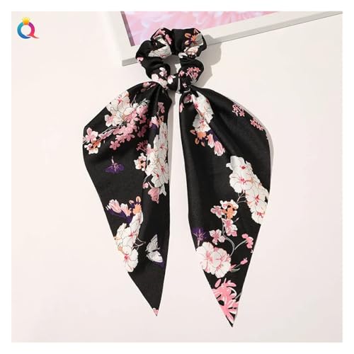 WXBCDS Kopftuch Damen Drucken Chiffon Lange Band Haargummis Frauen Mädchen Pferdeschwanz Schal Elastische Haarbänder Krawatten Haarschmuck(Color-33) von WXBCDS