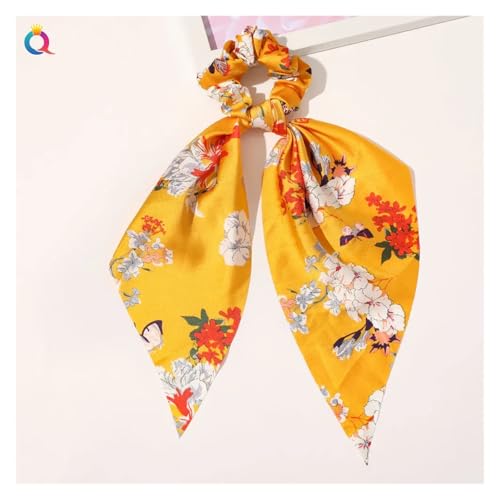 WXBCDS Kopftuch Damen Drucken Chiffon Lange Band Haargummis Frauen Mädchen Pferdeschwanz Schal Elastische Haarbänder Krawatten Haarschmuck(Color-61) von WXBCDS