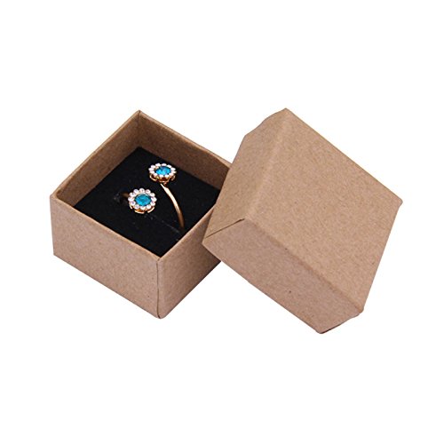 WXBCDS Ringbox Hochzeit 4 x 4 x 3 cm Ringbox, 24 Stück, Kraftpapier, Ohrringe/Anhänger, Geschenkboxen, hochwertiger Schmuck-Organizer, Display-Papierverpackung, schwarzer Schwamm WXBCDS Ringbox Hochzeit 4 x 4 x 3 cm Ringbox, 24 Stück, Kraftpapier, Ohrringe/Anhänger, Geschenkboxen, hochwertiger Schmuck-Organizer, Display-Papierverpackung, schwarzer Schwamm von WXBCDS