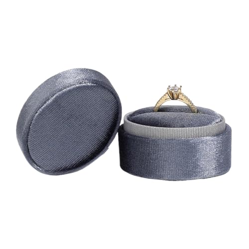 WXBCDS Ringbox Hochzeit Flanell-Schmuckschatulle, Ovale Ringbox, Einfache Und Exquisite Samt-Schmuckschatulle, Doppelring-Box for Hochzeit, Geschenkverpackung, Verpackung(Blue-Single Ring Box) von WXBCDS