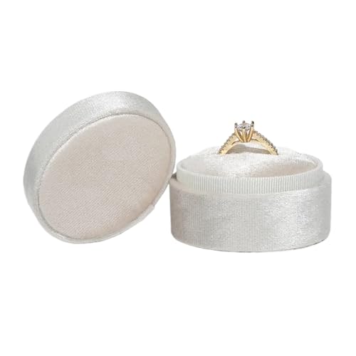 WXBCDS Ringbox Hochzeit Flanell-Schmuckschatulle, Ovale Ringbox, Einfache Und Exquisite Samt-Schmuckschatulle, Doppelring-Box for Hochzeit, Geschenkverpackung, Verpackung(Color-J) von WXBCDS