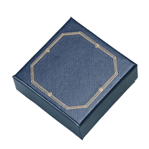 WXBCDS Ringbox Hochzeit Himmel und Erde Decken quadratische Hartfaser-Schmuckschatulle for Ringe, Ohrringe, Anhänger, Schmuck-Organizer, Geschenkverpackung, Papierbox ab(Blue) von WXBCDS