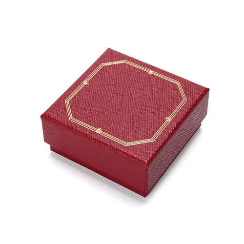 WXBCDS Ringbox Hochzeit Himmel und Erde Decken quadratische Hartfaser-Schmuckschatulle for Ringe, Ohrringe, Anhänger, Schmuck-Organizer, Geschenkverpackung, Papierbox ab(Red) von WXBCDS