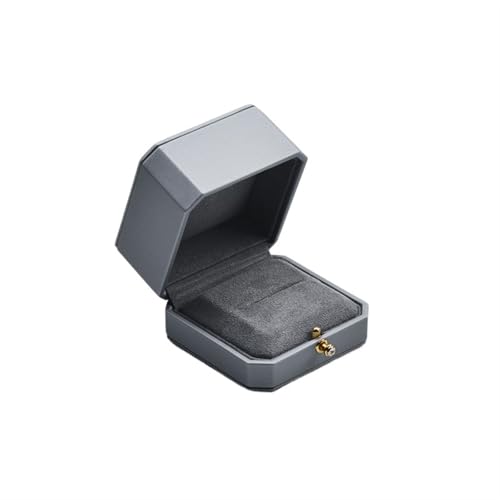 WXBCDS Ringbox Hochzeit Hochwertige Doppelring-Paarbox aus Leder for Hochzeitszeremonie, Verlobung, Anhänger, Ohrringe, Halskette, Schmuck, Geschenkbox(H07501) von WXBCDS