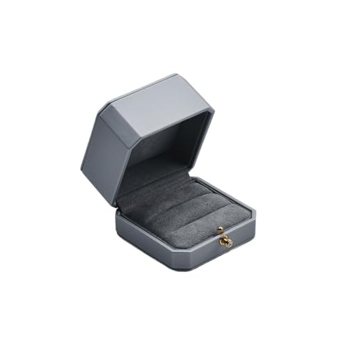 WXBCDS Ringbox Hochzeit Hochwertige Doppelring-Paarbox aus Leder for Hochzeitszeremonie, Verlobung, Anhänger, Ohrringe, Halskette, Schmuck, Geschenkbox(H07502) von WXBCDS