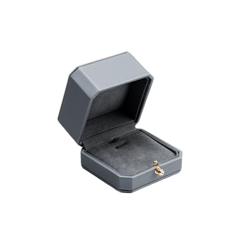 WXBCDS Ringbox Hochzeit Hochwertige Doppelring-Paarbox aus Leder for Hochzeitszeremonie, Verlobung, Anhänger, Ohrringe, Halskette, Schmuck, Geschenkbox(H07503) von WXBCDS