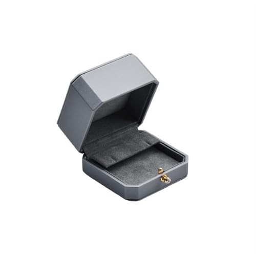 WXBCDS Ringbox Hochzeit Hochwertige Doppelring-Paarbox aus Leder for Hochzeitszeremonie, Verlobung, Anhänger, Ohrringe, Halskette, Schmuck, Geschenkbox(H07504) von WXBCDS