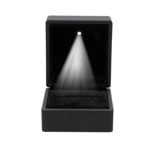 WXBCDS Ringbox Hochzeit Kreative Verlobungsring-Anhänger-Boxen, Ring-Aufbewahrungsbox, Schmuck-Display, Geschenk-Etui, Verpackung, Vitrinen-Boxen(2S9011-BK) von WXBCDS